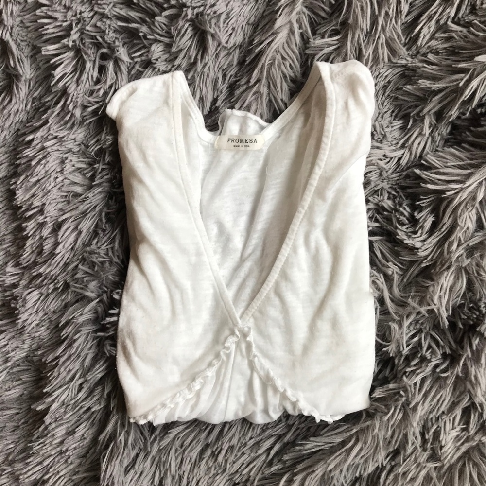Gossamer White Ruffled Tank - Picture 2 of 4